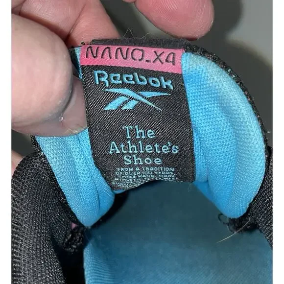 Reebok Mens Size 11.5 Nano X4 Sneakers Black Cyan Pink Gum - Picture 10 of 11